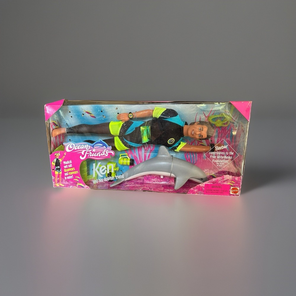 Barbie Ocean Friends Ken and His Dolphin Friend Doll Set 1996 Mattel 15430